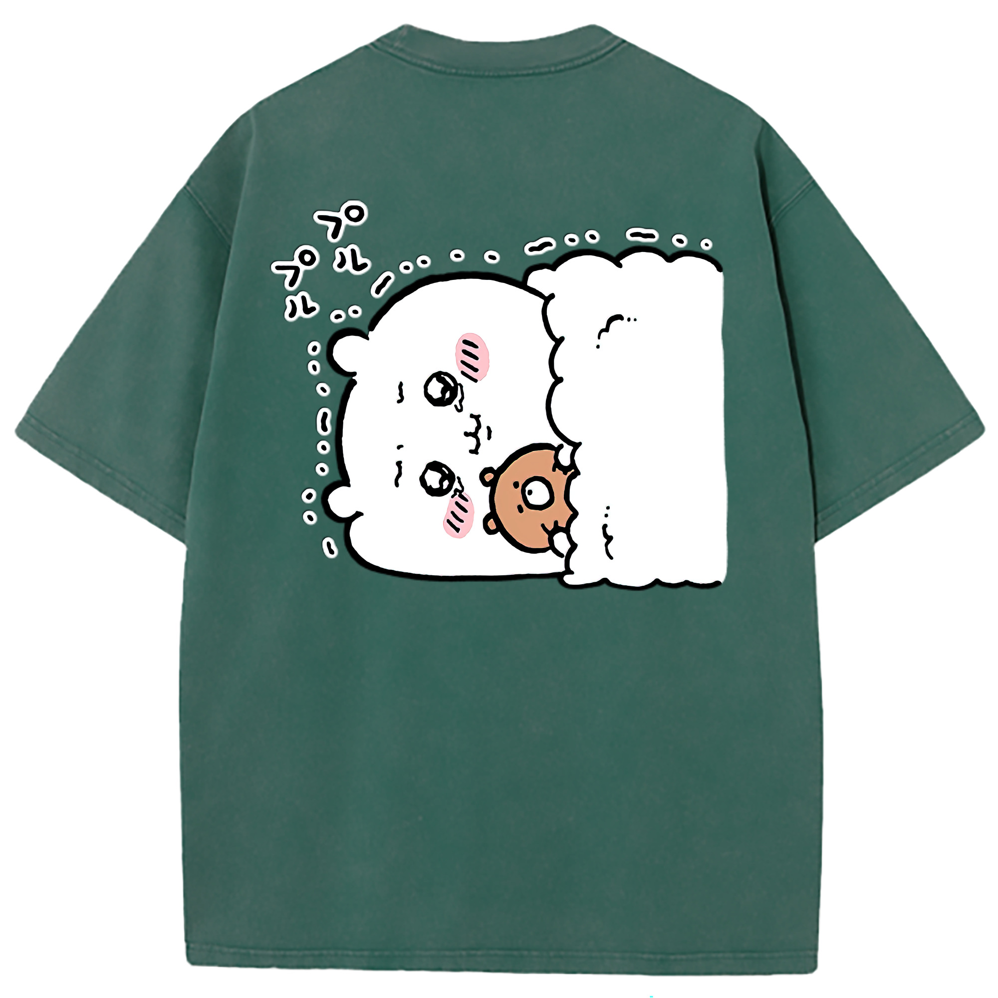 （画像用） ちいかわ ちいかわ Chii-kawa chiikawa 綿100% ヴィンテージ風 半袖Tシャツ（背面プリント）